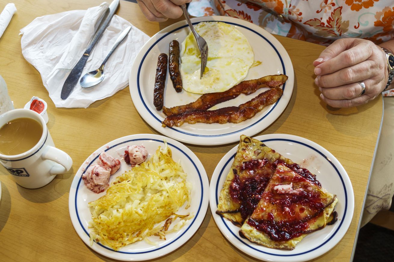 Plates of food from IHOP in Naples, Florida.