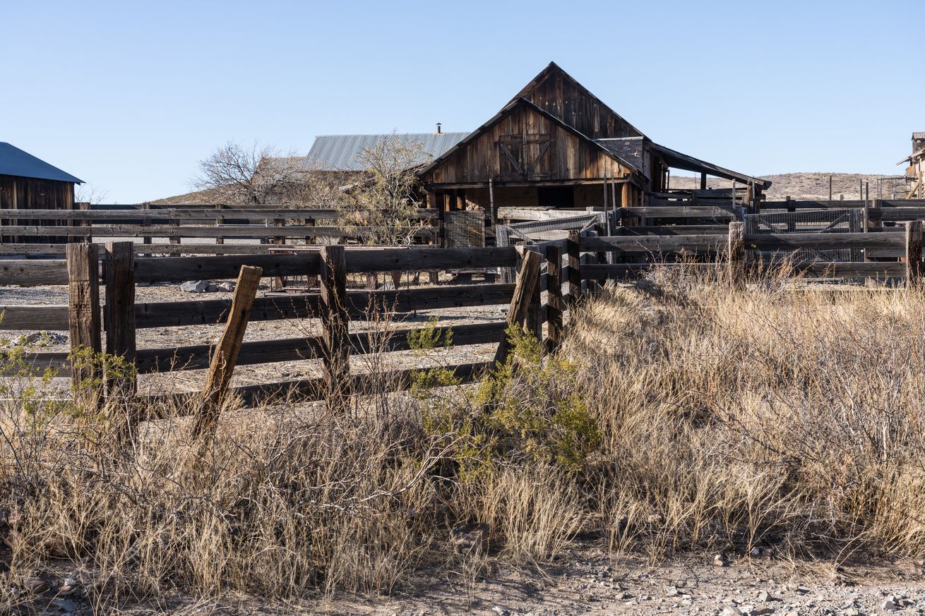 The corral and livery stable in the ghost town of Shakespeare