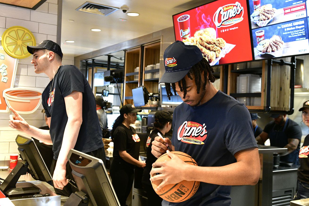 Back-to-Back NCAA Men’s Basketball National Champs Stephon Castle, Donovan Clingan And Tristen Newton From University Of Connecticut Make Victory Pit Stop At Raising Cane’s