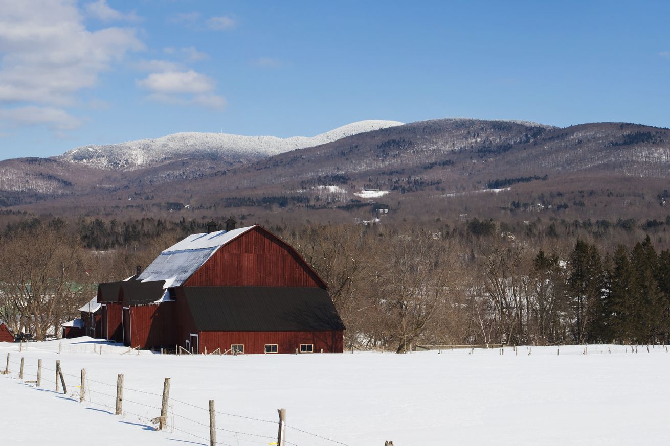 Red Barn In Winter; Sutton