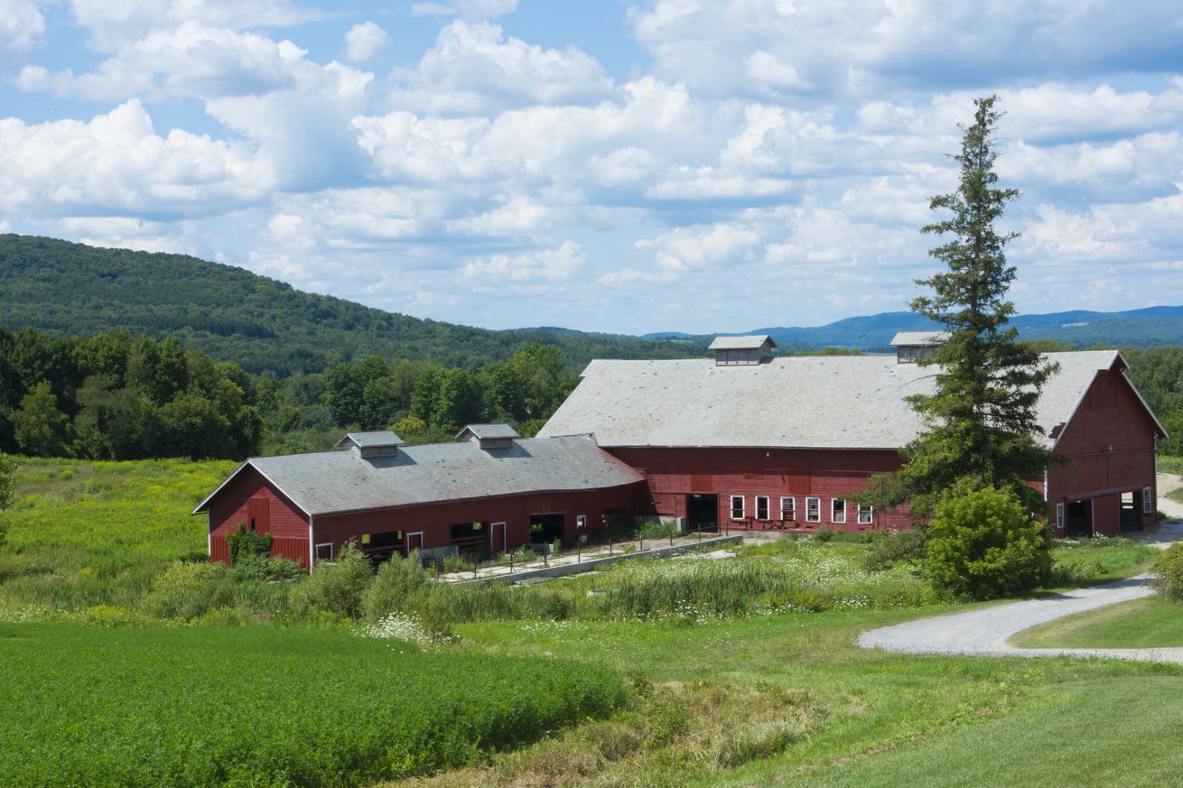 Bennington Vermont old red barn with farm