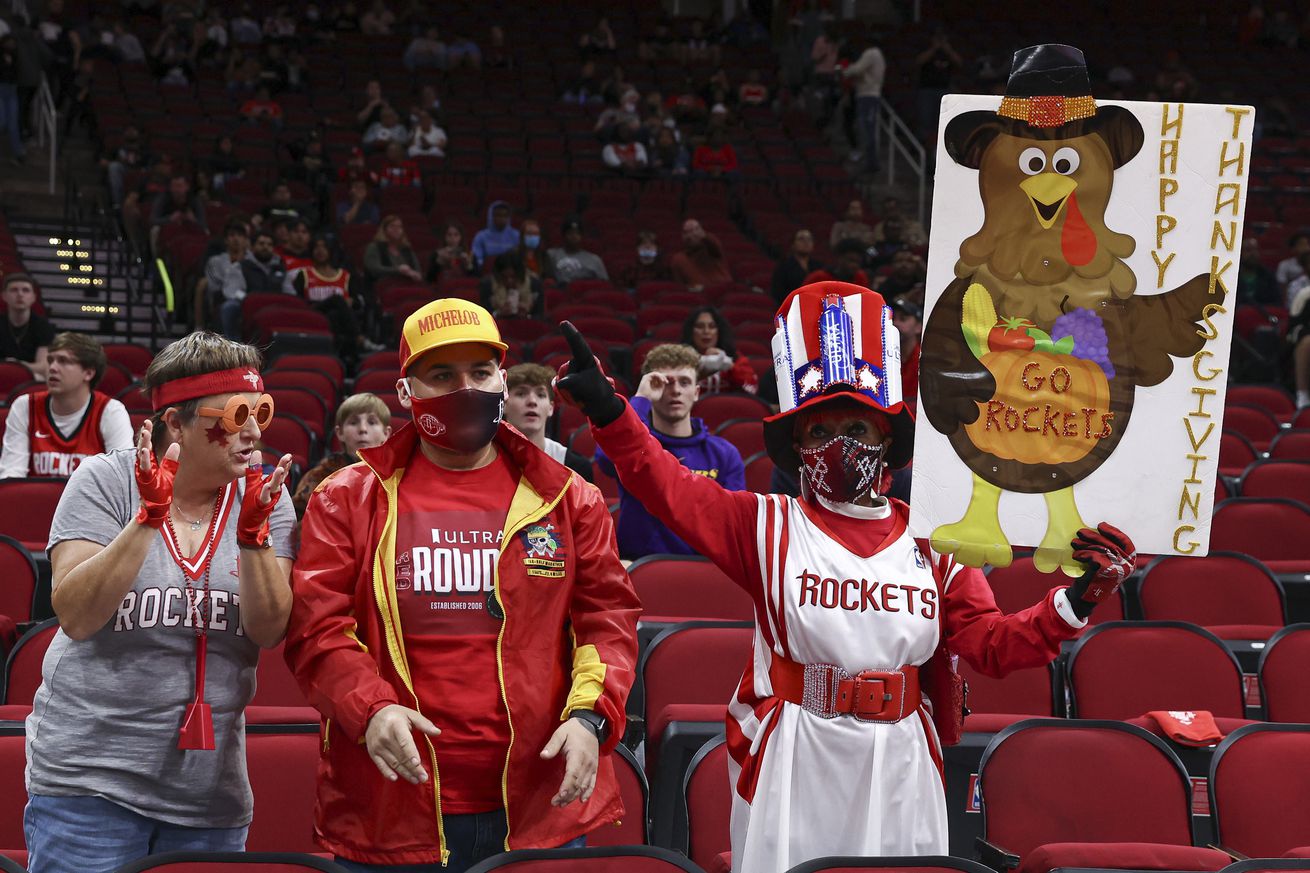 Rockets Fans Hold Up A Turkey Sign