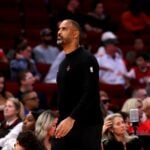 Nov 2, 2024; Houston, Texas, USA; Houston Rockets head coach Ime Udoka on the sideline against the Houston Rockets during the first quarter at Toyota Center. Mandatory Credit: Erik Williams-Imagn Images